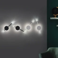 Applique Da Parete-Ondaluce Applique led 3000k 16w nera ap james design moderna