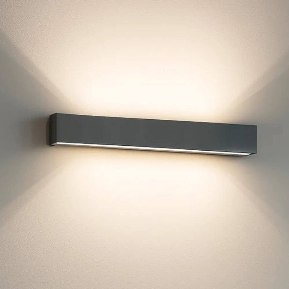 Applique Da Parete-Linea Light Applique led biemissione grigio cemento box