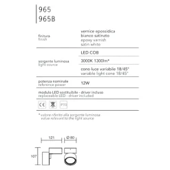Applique Da Parete-IsyLuce Applique led nero focus var orientabile 12w 3000k