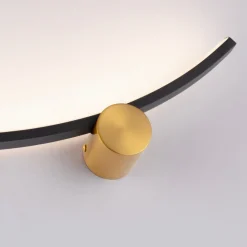 Applique Da Parete-Selezionato da Mazzolaluce Applique led nero oro 14w 3000k per soggiorno moderno