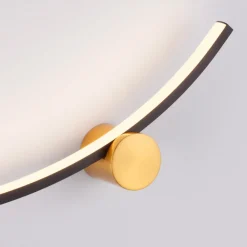 Applique Da Parete-Selezionato da Mazzolaluce Applique led nero oro 14w 3000k per soggiorno moderno