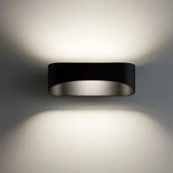 Applique Da Parete-IsyLuce Applique led nero 20w 3000k design moderna