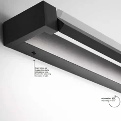 Applique Da Parete-Perenz Illuminazione Applique led nero 23w 3000k 4000k 6000k moderna perenz sway