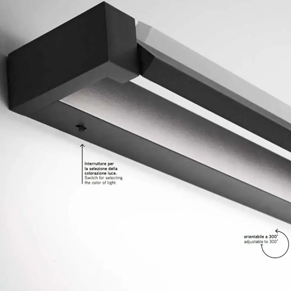 Applique Da Parete-Perenz Illuminazione Applique led nero 23w 3000k 4000k 6000k moderna perenz sway