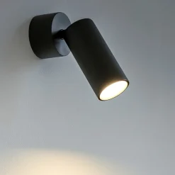 Applique Da Parete-IsyLuce Applique led orientabile nero 10w 3000k focus slim