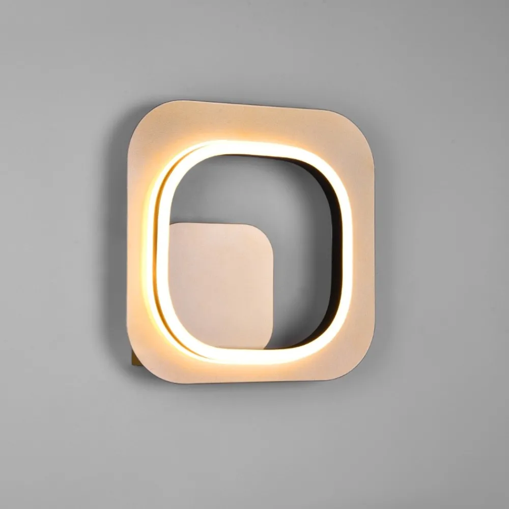Applique Da Parete-Selezionato da Mazzolaluce Applique led oro nero quadrato design moderno 12w 3000k dimmerabile