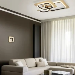 Applique Da Parete-Selezionato da Mazzolaluce Applique led oro nero quadrato design moderno 12w 3000k dimmerabile