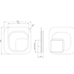 Applique Da Parete-Selezionato da Mazzolaluce Applique led oro nero quadrato design moderno 12w 3000k dimmerabile