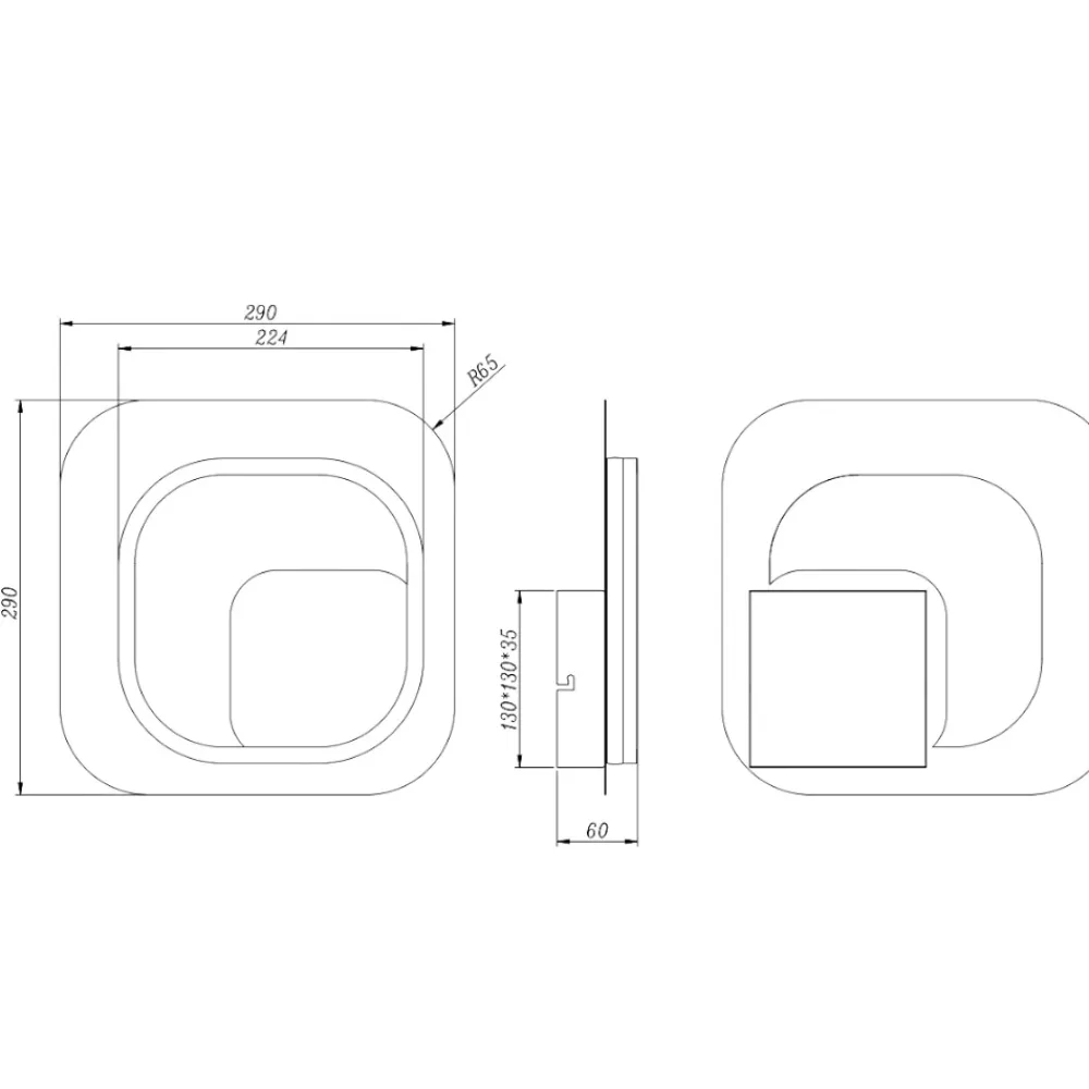 Applique Da Parete-Selezionato da Mazzolaluce Applique led oro nero quadrato design moderno 12w 3000k dimmerabile