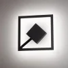 Applique Da Parete-Affralux Applique led quadrata moderna nera 36w 3000k quattro