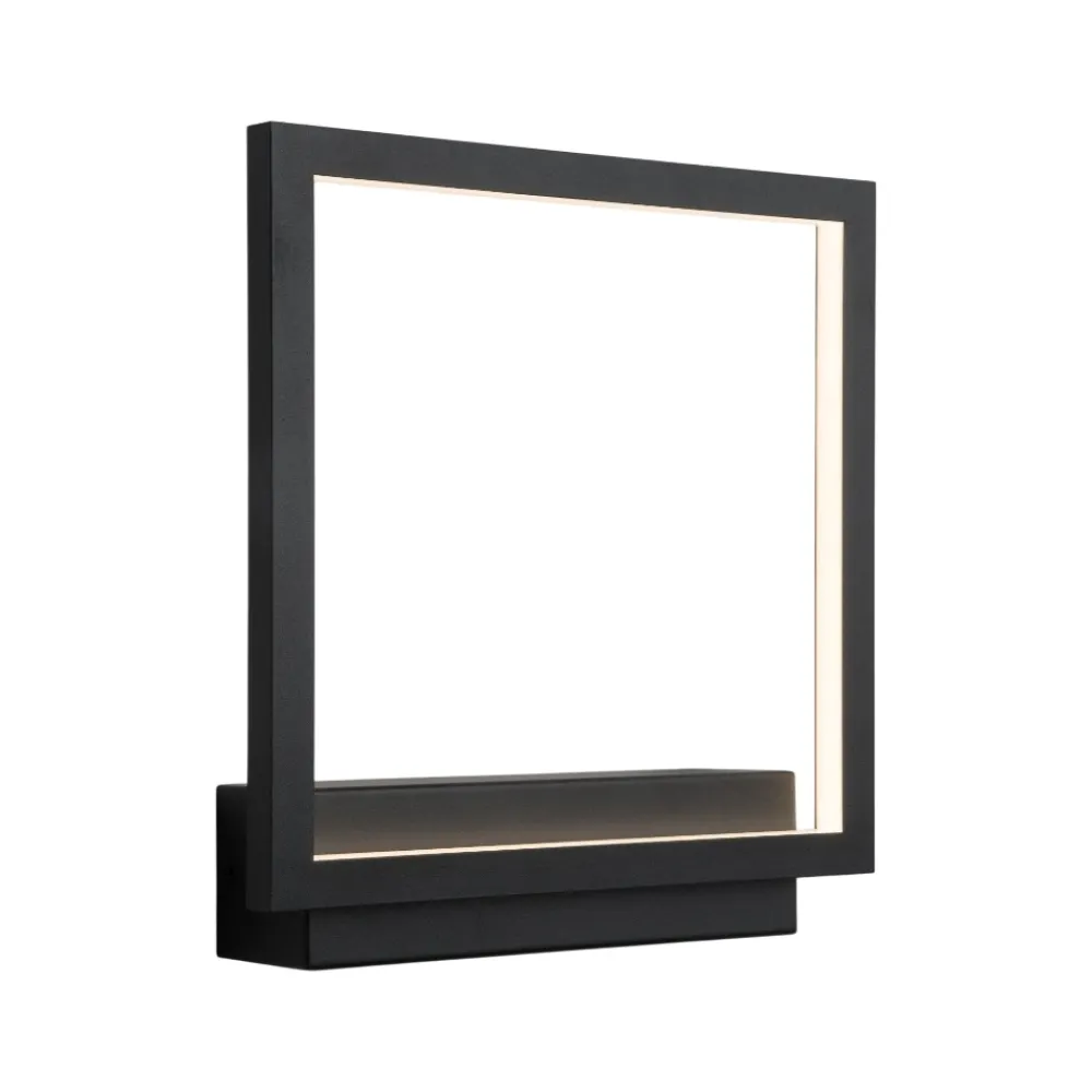 Applique Da Parete-Selezionato da Mazzolaluce Applique led quadrato 18w 3000k nero moderna design