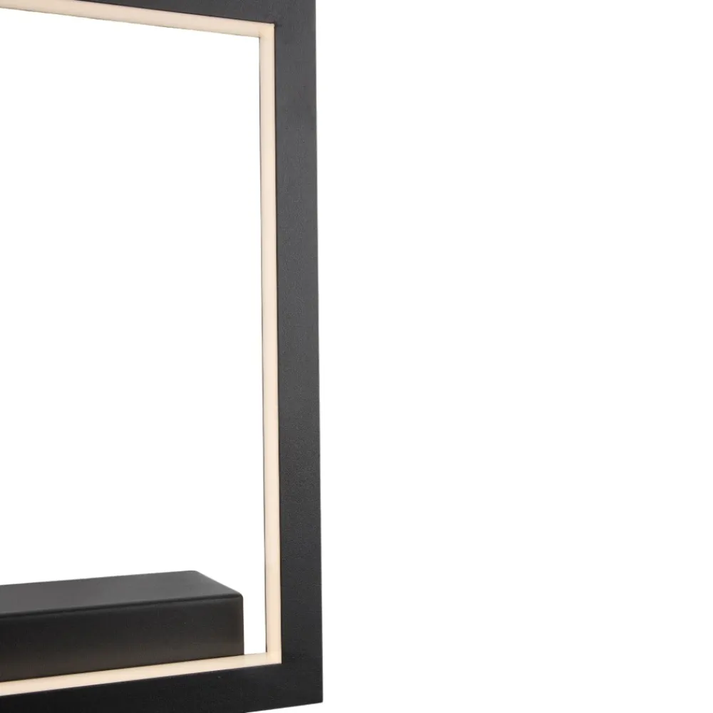 Applique Da Parete-Selezionato da Mazzolaluce Applique led quadrato 18w 3000k nero moderna design