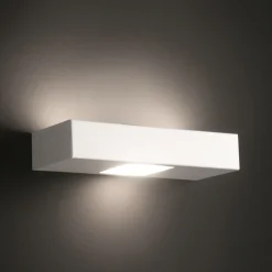 Applique Da Parete-Selezionato da Mazzolaluce Applique led rettangolare metallo bianco luminoso lampadine gx53