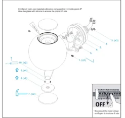 Applique Da Parete-Vivida International Applique led sfera bianca biemissione 3w 3000k 4000k dimmerabile vivida sky fall