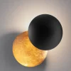 Applique Da Parete-Selezionato da Mazzolaluce Applique led sole doppio disco nero foglia oro orientabile
