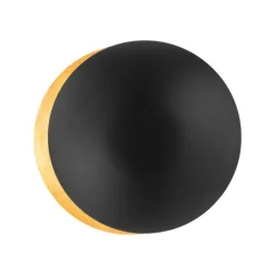 Applique Da Parete-Selezionato da Mazzolaluce Applique led sole doppio disco nero foglia oro orientabile