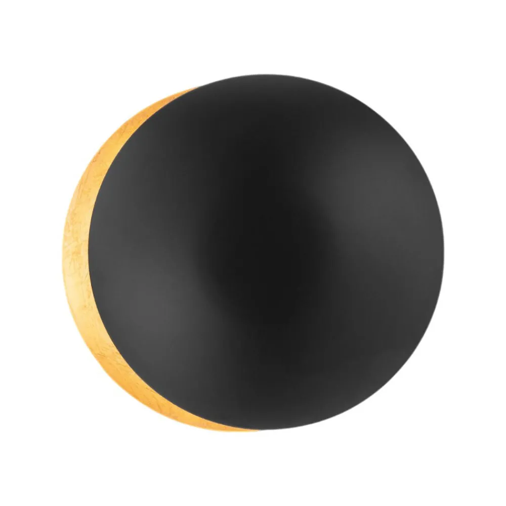 Applique Da Parete-Selezionato da Mazzolaluce Applique led sole doppio disco nero foglia oro orientabile