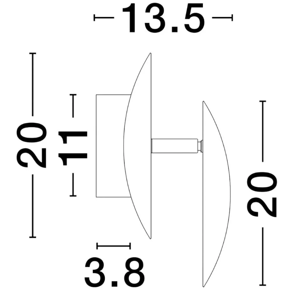 Applique Da Parete-Selezionato da Mazzolaluce Applique led sole doppio disco nero foglia oro orientabile