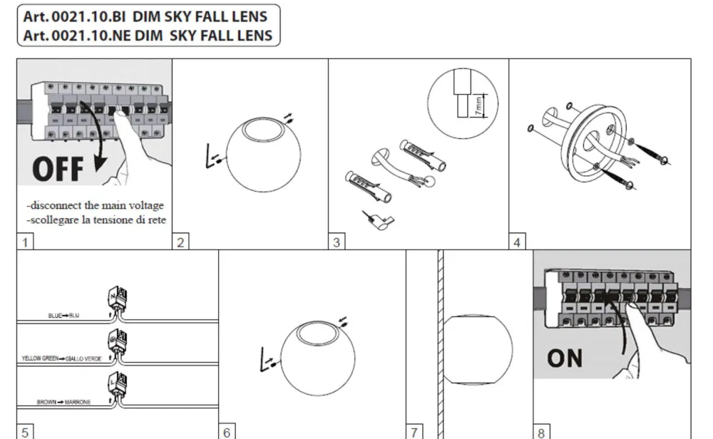 Applique Da Parete-Vivida International Applique led vivida sky fall lens nera doppia luce 3w 3000k dimmerabile