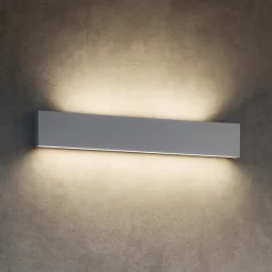 Applique Da Parete-Top Light Applique led 80w da parete grigio rettangolare