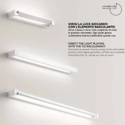 Applique Da Parete-Perenz Illuminazione Applique led 17w girevole bianco 3000k 4000k 6000k sway perenz