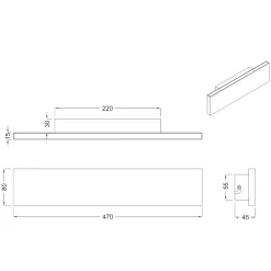 Applique Da Parete-Selezionato da Mazzolaluce Applique led 18w 3000k antracite moderno rettangolare