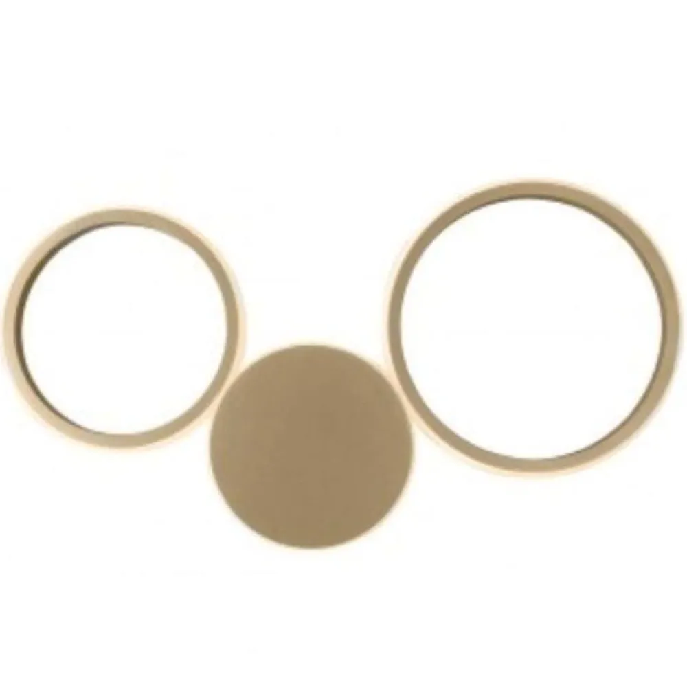 Applique Da Parete-Ondaluce Applique led 20w 4000k ap pois oro design moderna