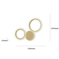 Applique Da Parete-Ondaluce Applique led 20w 4000k ap pois oro design moderna