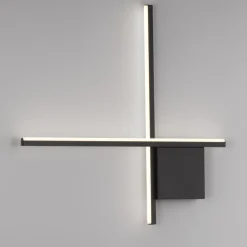 Applique Da Parete-Selezionato da Mazzolaluce Applique led 15w 2700k bacchette nero design moderno