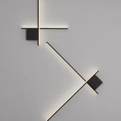 Applique Da Parete-Selezionato da Mazzolaluce Applique led 15w 2700k bacchette nero design moderno