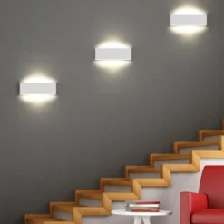 Applique Da Parete-Selezionato da Mazzolaluce Applique led 12w 3000k bianca moderna rettangolare