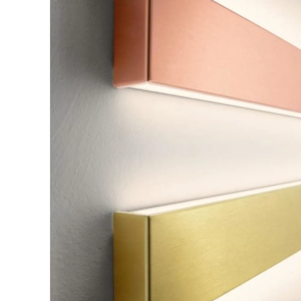 Applique Da Parete-Linea Light Applique led 41w 3000k bi emissione box w2 ottone