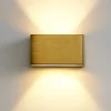 Applique Da Parete-Linea Light Applique led 10w 2700k bi emissione box w2 ottone