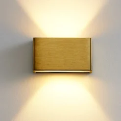 Applique Da Parete-Linea Light Applique led 10w 2700k bi emissione box w2 ottone