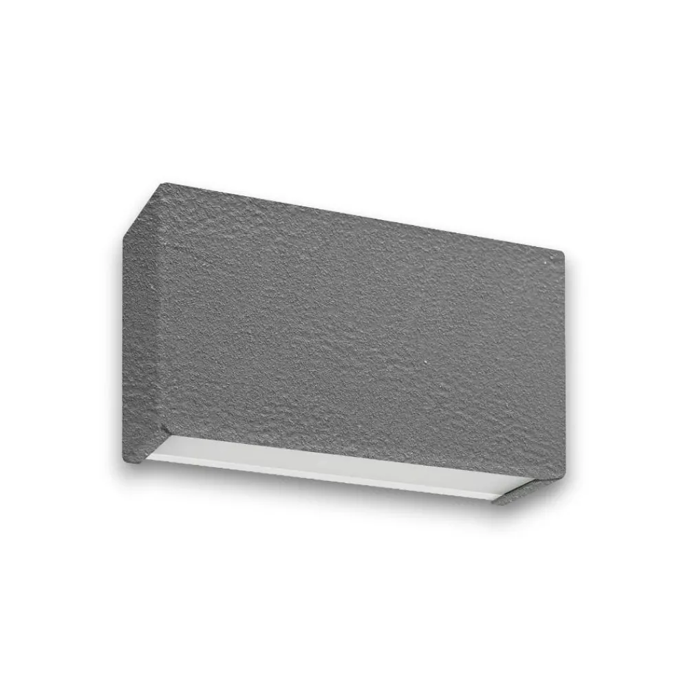 Applique Da Parete-Linea Light Applique led 10w 2700k bi emissione box w2 cemento
