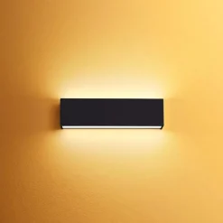 Applique Da Parete-Linea Light Applique led 19w 4000k bi emissione nero box w2