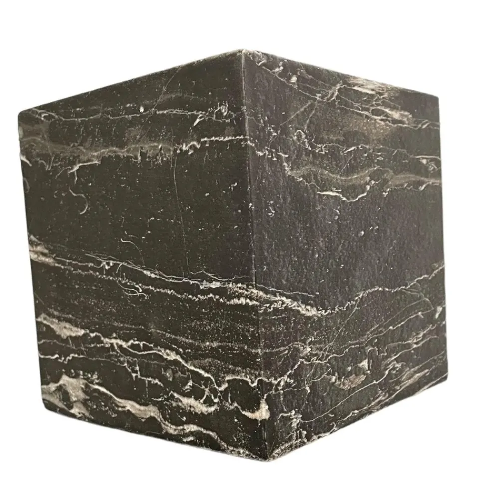 Applique Da Parete-Selezionato da Mazzolaluce Applique led 13w 3000k cubo effetto marmo nero striature bianche fp