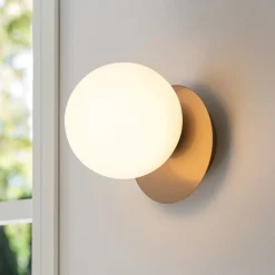 Applique Da Parete-Vivida International Applique led 8w 3000k design moderno oro rosa vetro bianco vivida pearl