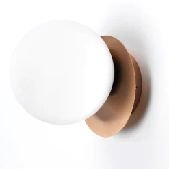 Applique Da Parete-Vivida International Applique led 8w 3000k design moderno oro rosa vetro bianco vivida pearl