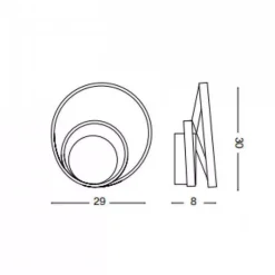 Applique Da Parete-Ideal Lux Applique led 28w 3000k design moderna oz ap on-off ottone