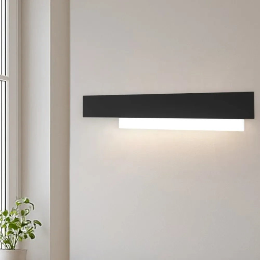 Applique Da Parete-Gea Luce Applique led 25w 3000k doha nero moderno