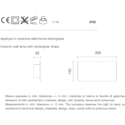 Applique Da Parete-Selezionato da Mazzolaluce Applique led 24w 2700k gesso cristaly bianco rettangolare