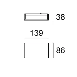 Applique Da Parete-Linea Light Applique led 10w 4000k box w2 bi emissione cemento