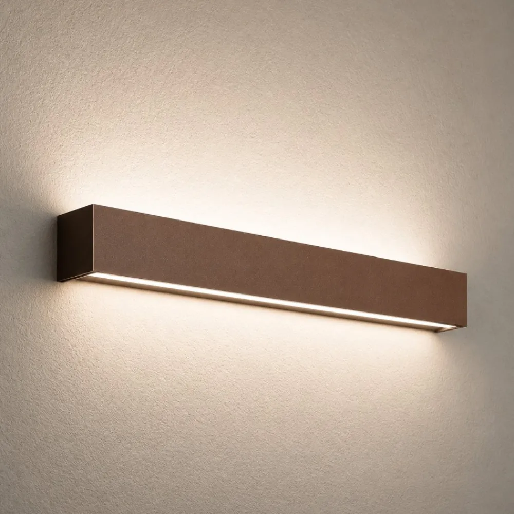 Applique Da Parete-Perenz Illuminazione Applique led 14w 3000k marrone rettangolare rummo perenz