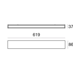 Applique Da Parete-Linea Light Applique led 28w 4000k mono emissione box w1 nero