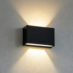 Applique Da Parete-Linea Light Applique led 10w 3000k nero box w2 bi emissione