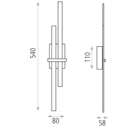 Applique Da Parete-Selezionato da Mazzolaluce Applique led 12w 3000k nero design moderna per interni