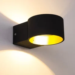 Applique Da Parete-Selezionato da Mazzolaluce Applique led 4.5w 3000k nero oro design moderna interno oro