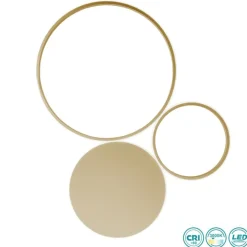 Applique Da Parete-Ondaluce Applique led 42w 4000k pl pois oro pc moderna