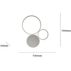 Applique Da Parete-Ondaluce Applique led 42w 4000k pl pois oro pc moderna